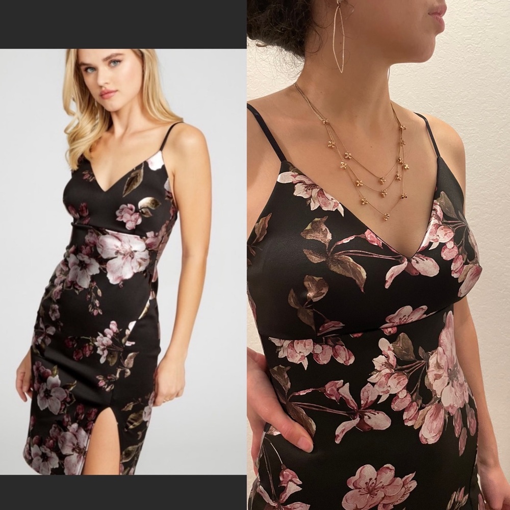 Guess Floral Cami Bodycon with slit